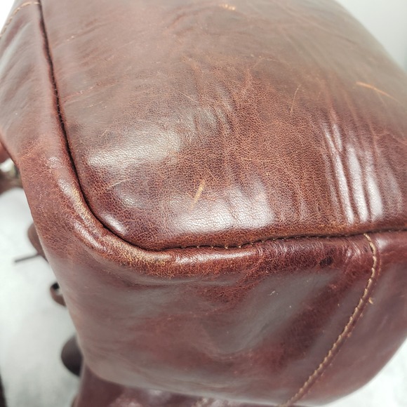 Sorpresa Leather Bucket Bag Drawstring Tassel Shoulder Bag Tote Brown Fringe - Picture 5 of 16